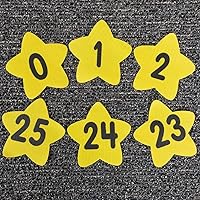 Really Good Stuff Carpet Mark-Its, Set of 26 , Each 5” by 5”– Numbers 0-25 – Star-Shaped Yellow Spots - Classroom Décor, Preschool and Elementary Classroom Must Haves, Sit Dots, Teacher Supplies