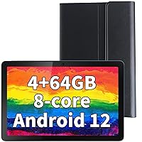 Android Tablet with Case 10 Inch, Octa-Core Android 12 Tablet with 7000mAh Battery (Max 14-Hour), 4GB+64GB ROM Gaming Tablets, 10.1 in HD Large Screen Tablet Build in 5+8MP Camera