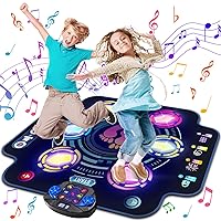 Dance Mat for Kids - Electronic Dance Pad with Light-up 6-Button & Wireless Bluetooth, Music Dance Game Mat with Built-in Music 9 Levels and 3 Modes, Birthday Gifts, Toys for Girls Ages 4-8, 8-12