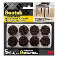 Scotch Felt Pads 32 PCS Brown, Felt Furniture Pads for Protecting Hardwood Floors, 1
