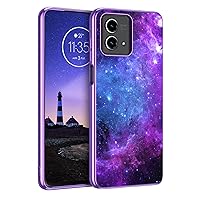 GUAGUA Compatible with Motorola Moto G Stylus 5G Case 2023 6.6 Inch, Glow in The Dark Noctilucent Luminous Space Nebula Slim Cover Protective Anti Scratch Case for Moto G Stylus 5G 2023, Blue Nebula