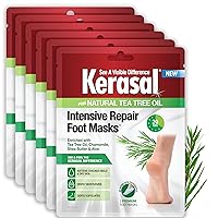 Kerasal Intensive Repair Foot Mask Foot Mask for Cracked Heels and Dry Feet, Six (Pair), 6 Count