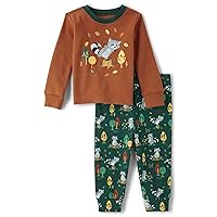 The Children's Place Baby Boys' and Toddler Long Sleeve Top and Pants Snug Fit 100% Cotton 2 Piece Pajama Set