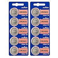 Murata CR2025 Battery DL2025 ECR2025 3V Lithium Coin Cell (10 Batteries)