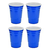 16oz Blue Cup Made Out Of Melamine 4 Pack Living It Large Drink Solo or With A Friend