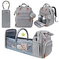 Diaper Bag Backpack，Baby Diaper Bags, Baby Shower Gifts, Multifunctional diaper backpack Large Capacity, (Heather Grey)