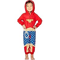 Wonder Woman PJ One Piece Costume Pajama Union Suit for Toddlers Girls and Juniors