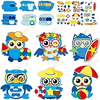 chiazllta 30 PCS Summer Craft Kits Kids DIY Hawaii Aloha Owl Craft Preschool Art Craft, Make Your Own Bulk Set for Home Classroom Day-Care Game Activities Summer Party Favors