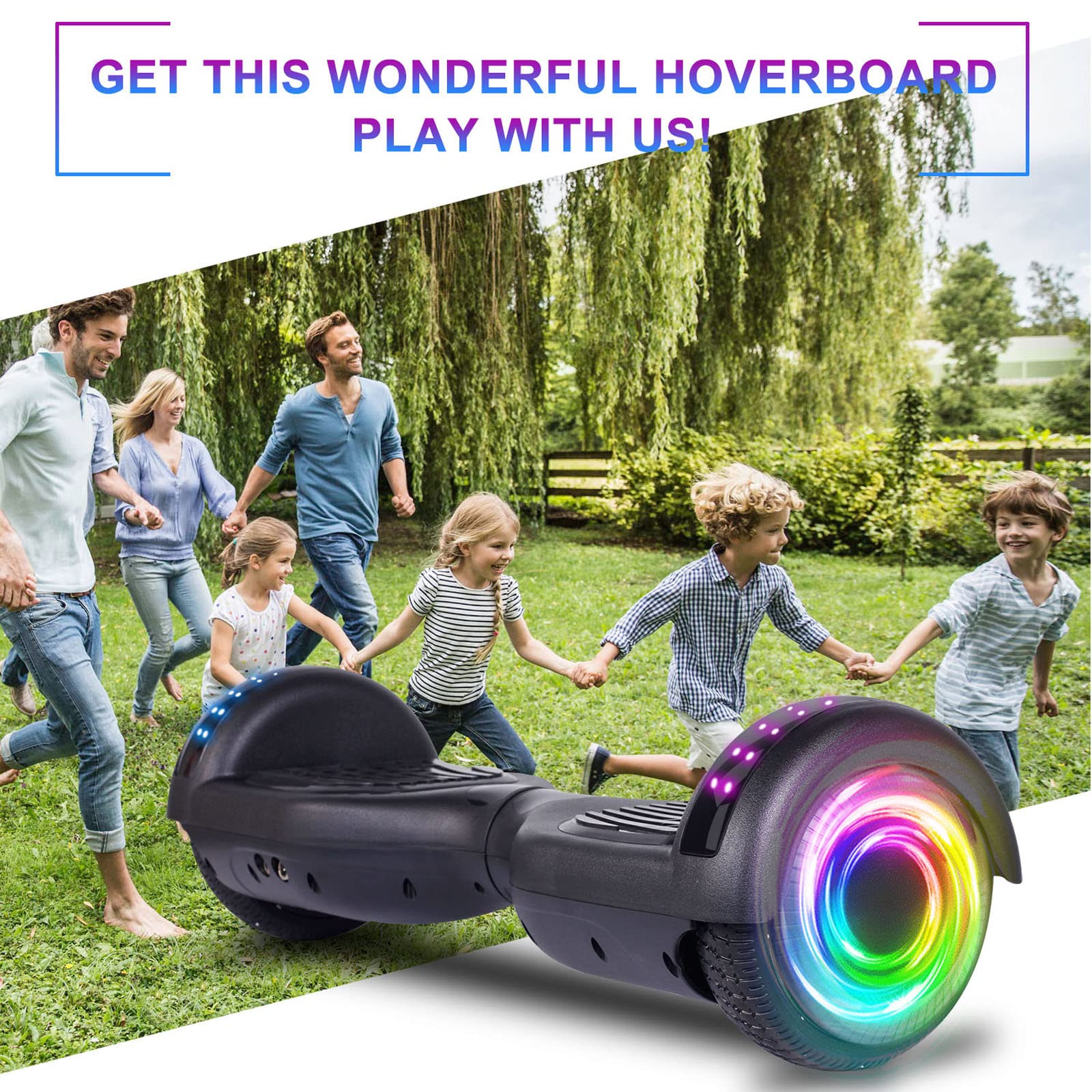 SISIGAD Hoverboard for Kids Ages 6-12, with Built-in Bluetooth Speaker and 6.5