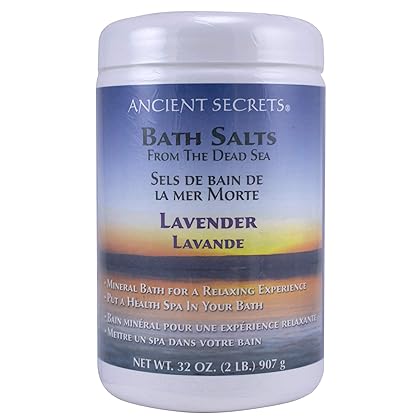 Ancient Secrets Mineral Baths, Aromatherapy Dead Sea, Lavender, 32 oz (2 Lbs) 908 G (Pack of 2)