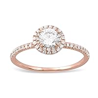 10k Gold 0.80 ct TDW Round Diamond Halo Engagement Ring (I-J | I2)