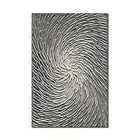 Epicler Silver and White Textured Wall Art Hand-painted Modern Wall Decoration 3D Oil Painting Abstract Art Oil Painting Home Wall Decoration 36x24 inches