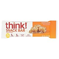 think! Protein+ 150 Calorie Bars - Salted Caramel, 10g Protein, 5g Sugar, No Artificial Sweeteners, Gluten Free, GMO Free, 1.4 oz bar, 1.4 oz (126502)