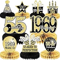 9PCS 55th Birthday decorations 55th birthday Centerpieces for Table Decorations 2024 Vintage 1969 Honeycomb Table Topper Back in 1969 55th Birthday Decoration for Men and Woman 55 Years Birthday Party