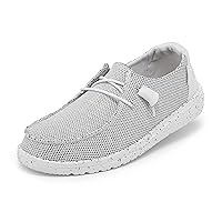 Hey Dude Women's Wendy Sox Stone White Size 8 | Women’s Shoes | Women’s Lace Up Loafers | Comfortable & Light-Weight
