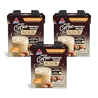 AtkinsCafé Caramel Iced Coffee Protein Shake, 15g Protein, Low Glycemic, 3g Net Carb, 1g Sugar, Keto Friendly