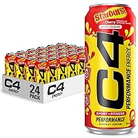 Cellucor C4 Energy Drink, Starburst Cherry, Carbonated Sugar Free Pre Workout Performance Drink with no Artificial Colors or Dyes, 16 Oz, 12 count (Pack of 2)