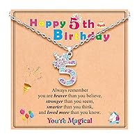 UPROMI Birthday Gifts for 3-12 Year Old Girl Unicorn Necklace, Birthday Gifts for Daughter/Granddaughter/Niece
