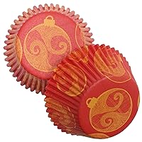 Chef Craft Paper Patterned Cupcake Liners, 50 Count, Red/Orange