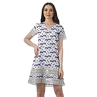 Summer Outfits Cotton Flex Printed Womens Short Dresses Casual Wear