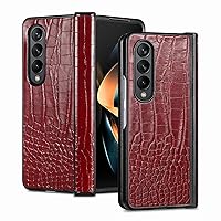 Case for Galaxy Z Fold 3,Galaxy Z Fold 3 5G Case,Luxury Crocodile Leather TPU Slim Fit Shockproof Full Body Protective Cover with Flexible Grip Phone Case for Samsung Galaxy Z Fold 3 5G,2021 (Red)