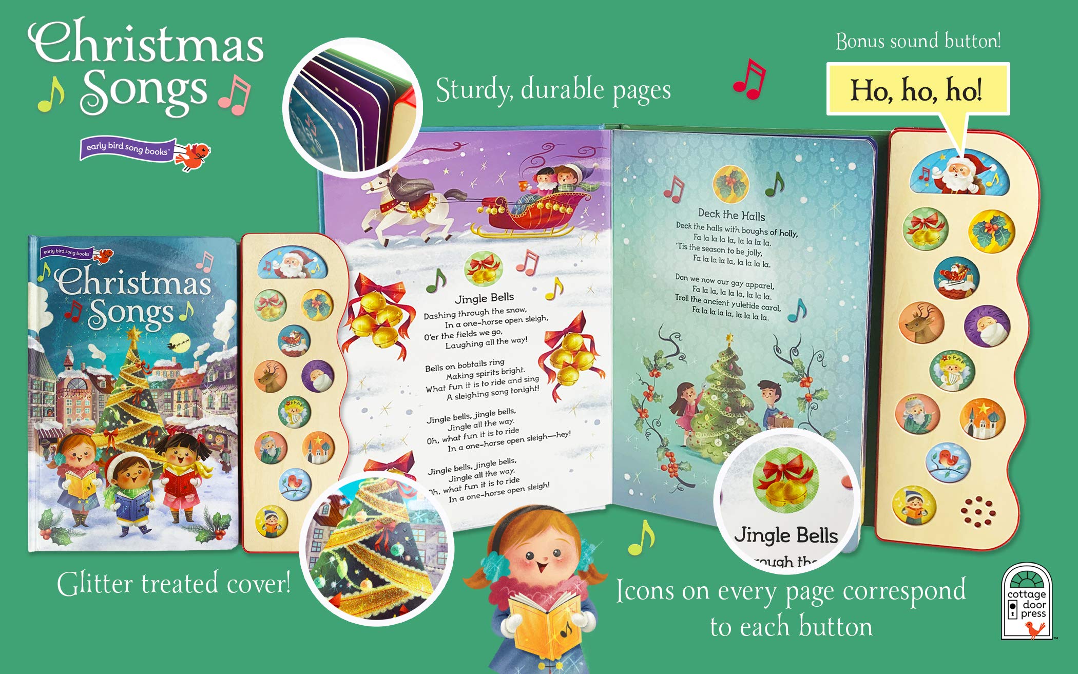 Christmas Songs: Interactive Children's Sound Book (10 Button Sound) (Interactive Early Bird Children's Song Book with 10 Sing-Along Tunes)