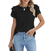 Blooming Jelly Women Dressy Casual Tops Business Work Blouses Summer Shirts Short Sleeve Crew Neck Outfits 2024