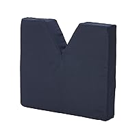 DMI Comfort Contoured Foam Coccyx Seat Cushion for Sciatica Back Pain with Supportive Hard Board Removable Insert for Chair or Wheelchair , Navy