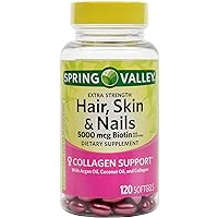 Spring Valley Hair Skin Nail Biotin, Oil, 120ct