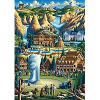 Buffalo Games - Dowdle - Yellowstone National Park - 300 Large Piece Jigsaw Puzzle for Adults Challenging Puzzle Perfect for Game Nights - Finished Size 21.25 x 15.00