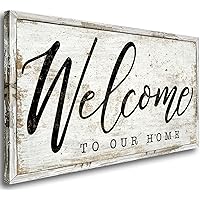 Canvas Wall Art for Living Room|Welcome to Our Home|Welcome Wall Decor for Entryway|Welcome Signs for Home Decor|Rustic Farmhouse Canvas Prints Wall Pictures Painting Framed Artwork Ready to Hang 20