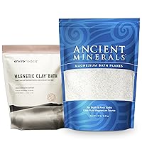 Ancient Minerals Magnesium Bath Flakes - Enviromedica Magnetic Clay - Pure Genuine Zechstein Chloride - Natural Detox with Sodium and Calcium Bentonite Clay Powder