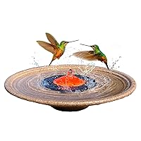 Solar Bubbler Fountain for Hummingbirds, Small Birds, Bird Bath Fountain, Red Dome to Attract Hummingbirds for Garden, Yard, Patio, Outdoors…