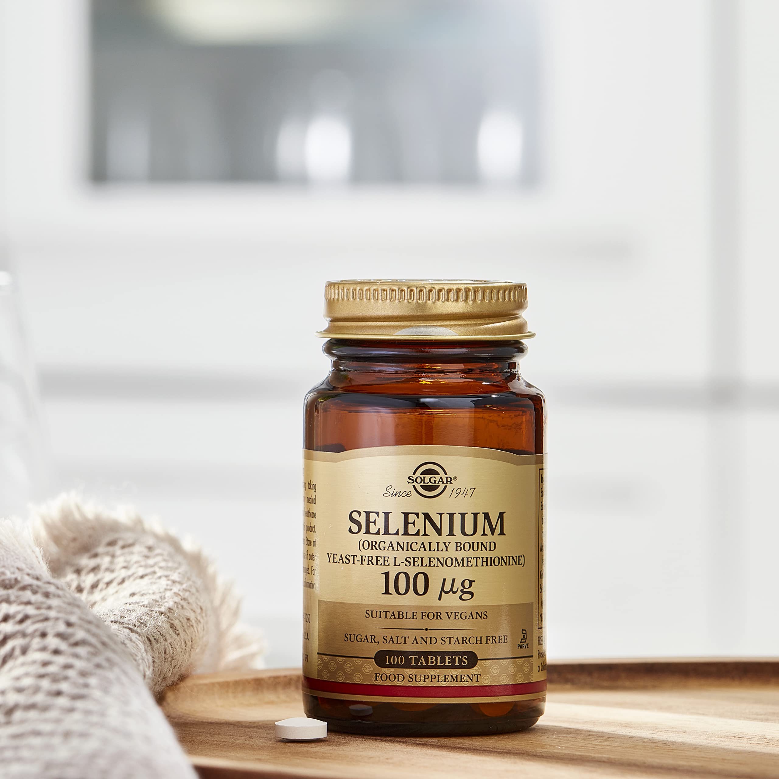 Solgar Yeast-Free Selenium 100 mcg, 100 Tablets - Supports Antioxidant & Immune System Health - Non-GMO, Vegan, Gluten Free, Dairy Free, Kosher - 100 Servings