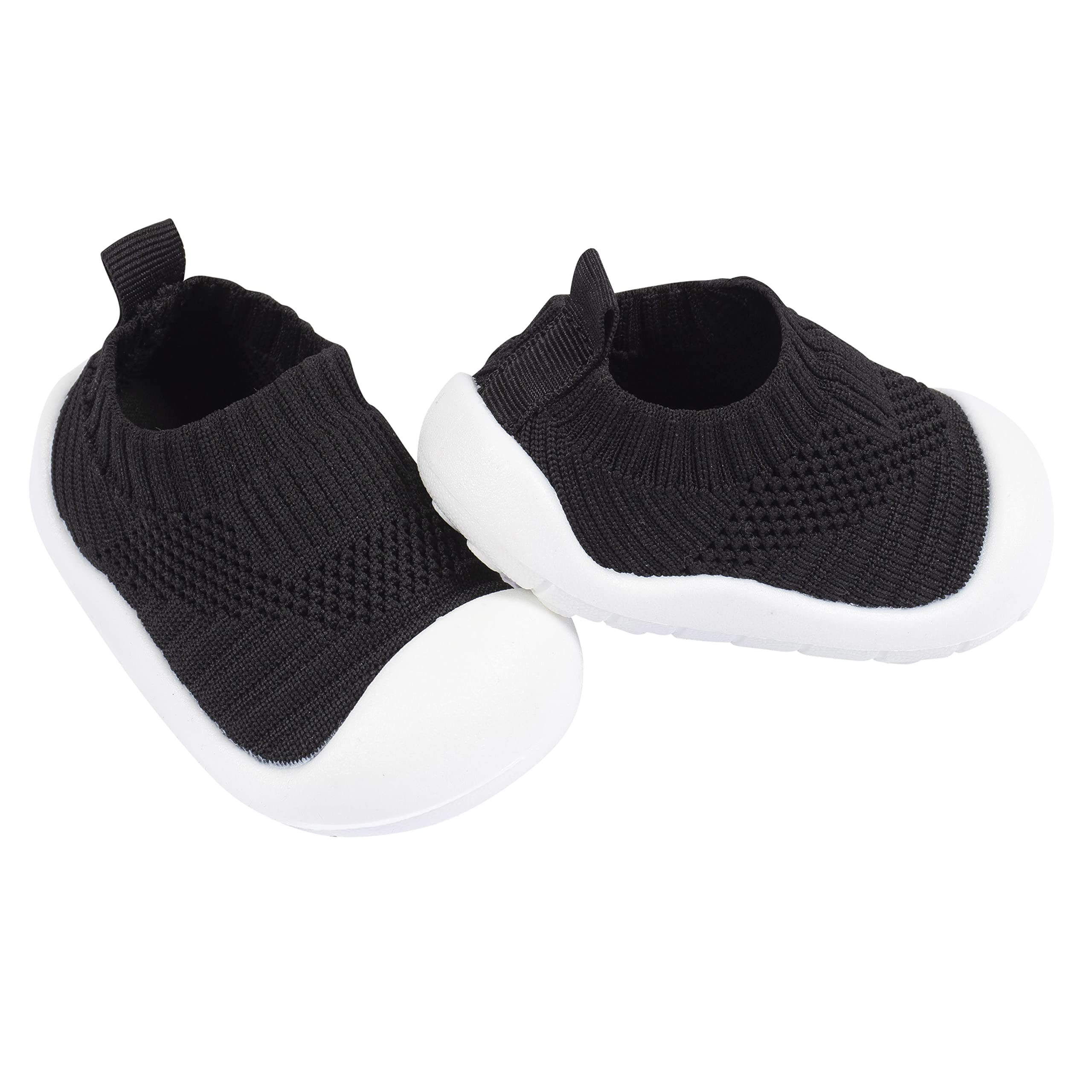Gerber Unisex-Child Baby Toddler Boy and Girl Stretchy Knit Slip-on Sneaker Crib Shoe