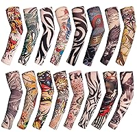 16Pcs Tattoo Sleeves Temporary Tattoo Arm Sleeves Fake Tattoo Sleeves Temporary Tattoo Sleeves Tattoo Arm Sleeves for Men Women (Large)
