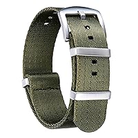 BINLUN Nylon Watch Band Thick G10 Premium Ballistic Nylon Multicolor Replacement Watch Straps with Silver/Black Stainless Steel Buckle for Men Women 18mm 20mm 22mm 24mm