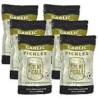 Olive My Pickle Garlic Fermented Dill Pickles - 192 Ounces | 6 Pack Bundle of Probiotic Garlic Dill Pickles and Brine with Digestive Enzymes for Gut Health - 32 oz per bag
