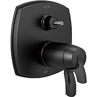DELTA FAUCET T27T976-BLLHP 17 Thermostatic Integrated Six Function Less Handle Shower Trim with Diverter, Matte Black
