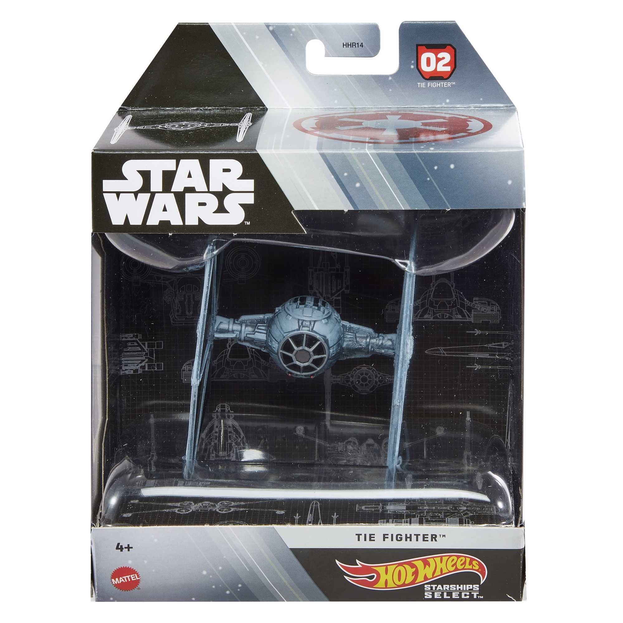 Hot Wheels Star Wars Starships Select, Premium Replica of Tie Fighter, Moveable Parts, Premium Stand, Gift for Adult Collectors, 1:50 Scale