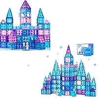 Frozen Castle Magnetic Tiles - 3D Diamond Building Blocks, STEM Educational Kids Toys for Pretend Play, 3 4 5 6 7 8 Year Old Girl Birthday Gifts for Your Princess and Prince