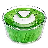 Zyliss Easy Spin 2 AquaVent Large Salad Spinner - Salad Spinner with Pull Cord - Salad Bowl for 4 to 6 Servings - Manual Vegetable and Fruit Dryer - Vegetable Spinner with Brake - Green, Large