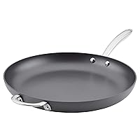 Rachael Ray 80089 Professional Hard Anodized Nonstick Frying/Fry Pan/Skillet with Helper Handle, 14 Inch - Gray