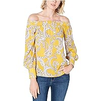 Womens Paisley Off The Shoulder Blouse