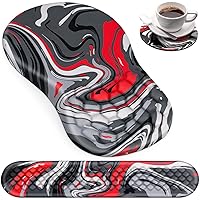 Mouse Pad with Wrist Rest, Canjoy 3-in-1 Ergonomic Mouse Pad + Keyboard Wrist Rest + Coaster, Computer Wrist Support with Massage Design Mousepad for Office Desk Accessories