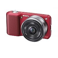 Sony Alpha NEX NEX3A/R Digital Camera with 16mm F2.8 Lens (Red)
