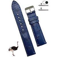 Handmade Genuine Ostrich Leather Watch Band Men Quick Release Replacement Wrist Watch Strap Vintage Extra Soft Exotic Leather Strap 18mm 19mm 20mm 21mm 22mm