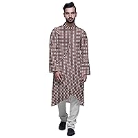 Atasi Designer Kurta Pajama for Men Printed Angrakha Kurta Set Summer Clothing