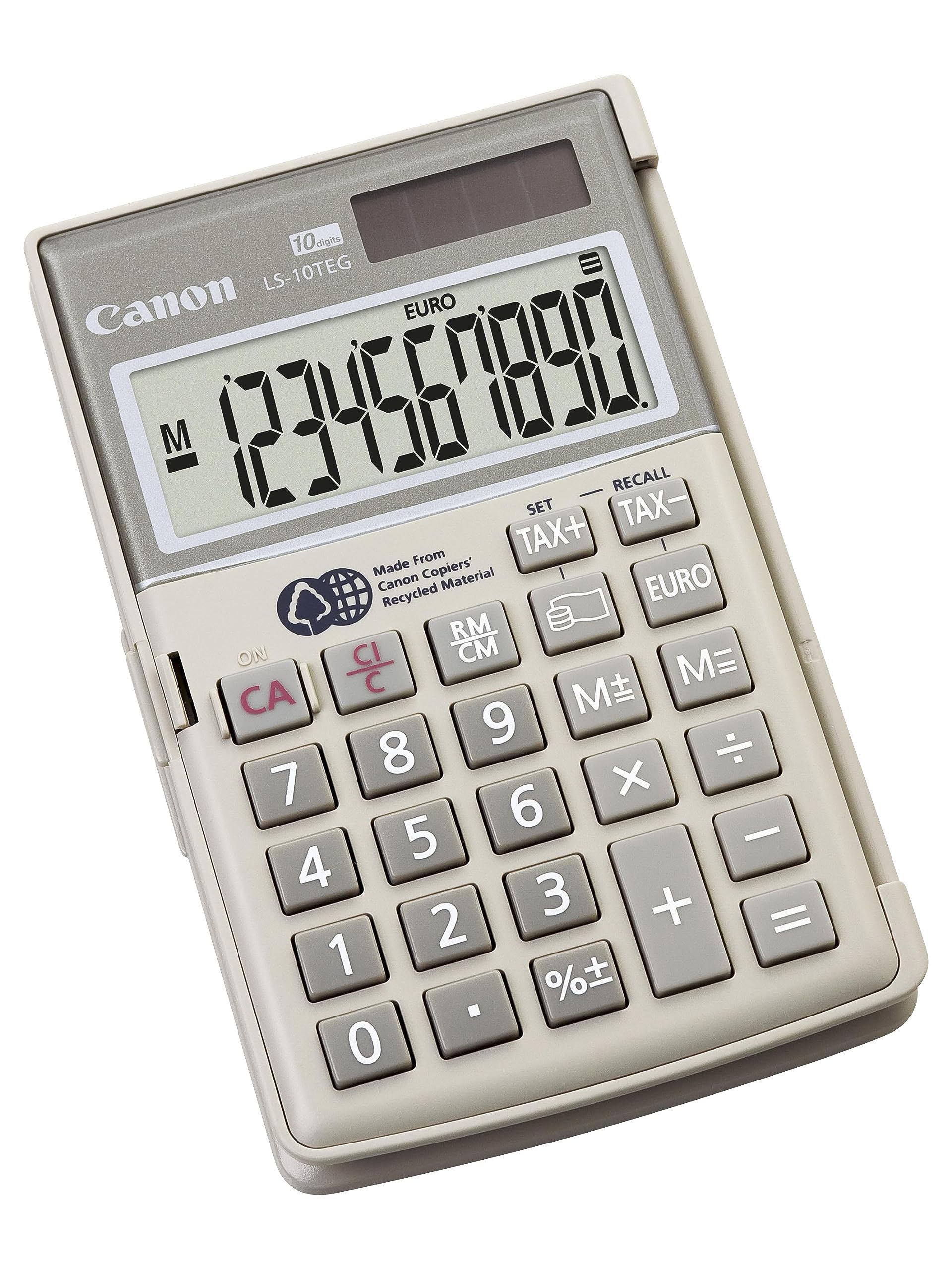 Canon LS-10TEG 10 Digit Handheld Calculator with Tax and Euro Currency Functions - White