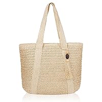 MABROUC Large Straw Beach Bag for women, Straw Tote Bag with Tassels, Woven Summer Handbag Shoulder Bag for Outdoor Vacation